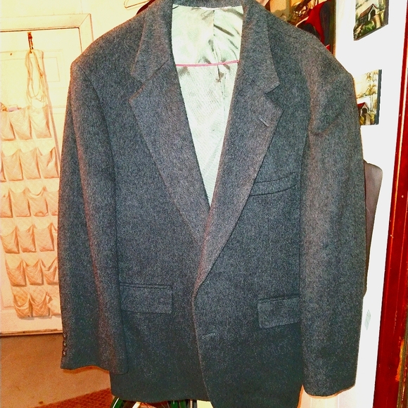 Wool dark gray blazer / suit coat - Picture 1 of 11